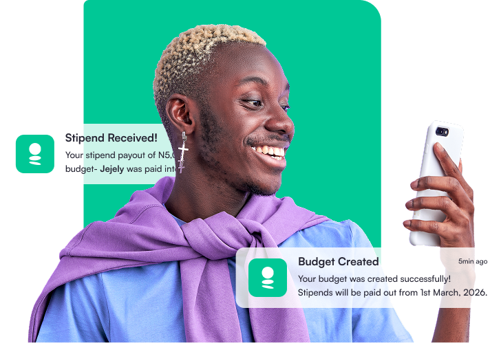 Young professional using Stipendly app